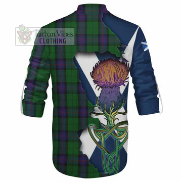 Armstrong Tartan Family Crest Ghillie Kilt Shirt Scottish Thistle Celtic Inspired - Tartan Vibes Clothing
