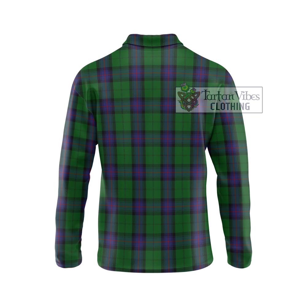 Armstrong Tartan Long Sleeve Polo Shirt with Family Crest DNA In Me Style - Tartanvibesclothing Shop