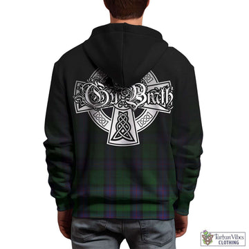 Armstrong Tartan Hoodie Featuring Alba Gu Brath Family Crest Celtic Inspired