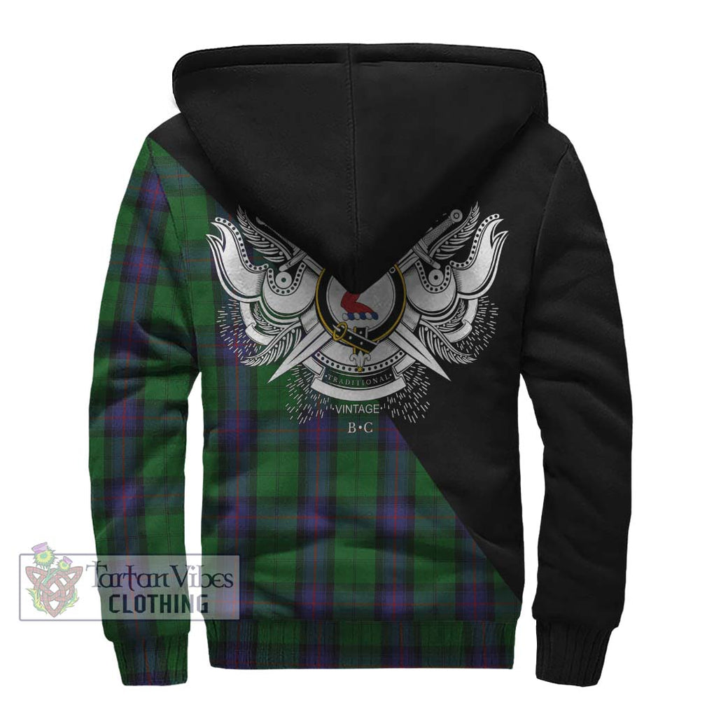 Armstrong Tartan Sherpa Hoodie with Family Crest and Military Logo Style - Tartanvibesclothing Shop