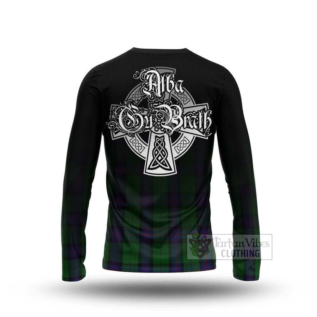 Tartan Vibes Clothing Armstrong Tartan Long Sleeve T-Shirt Featuring Alba Gu Brath Family Crest Celtic Inspired