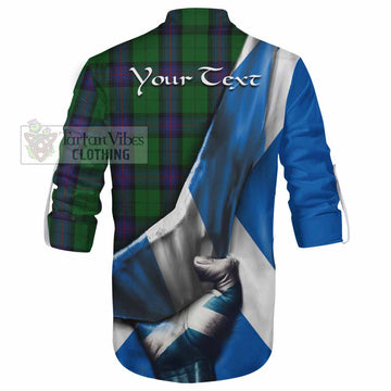 Armstrong Tartan Ghillie Kilt Shirt with Family Crest Scotland Patriotic Style