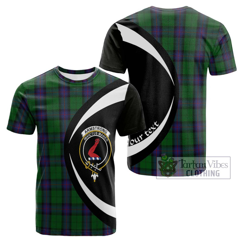 Tartan Vibes Clothing Armstrong Tartan Cotton T-shirt with Family Crest Circle Style