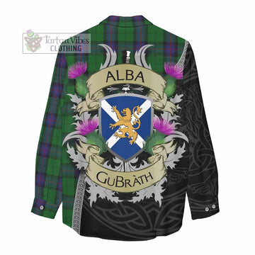 Armstrong Tartan Family Crest Women's Casual Shirt Lion Rampant Royal Thistle Shield Celtic Inspired - Tartan Vibes Clothing