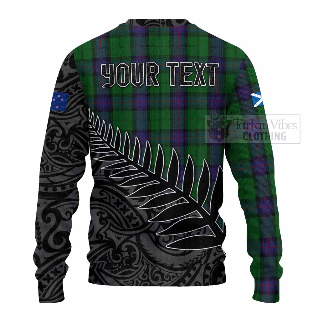 Tartan Vibes Clothing Armstrong Crest Tartan Knitted Sweater with New Zealand Silver Fern Half Style