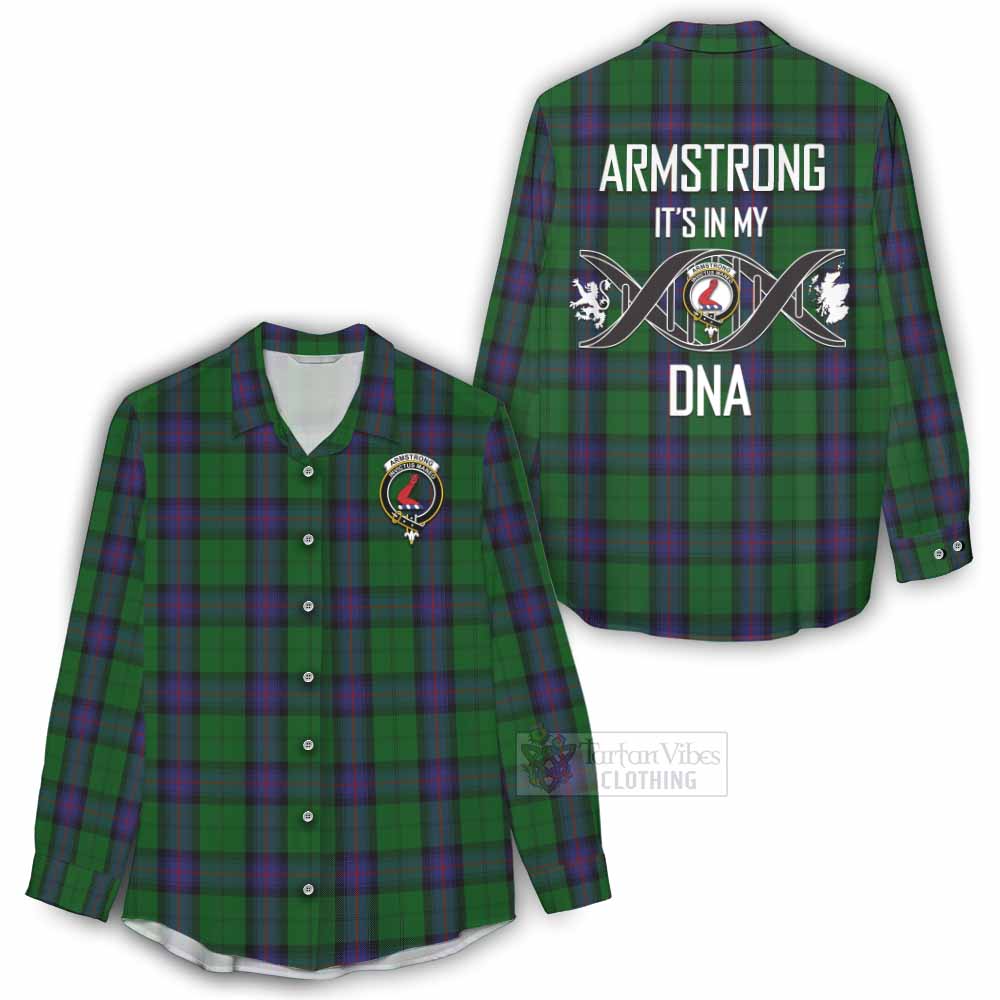 Tartan Vibes Clothing Armstrong Tartan Women's Casual Shirt with Family Crest DNA In Me Style