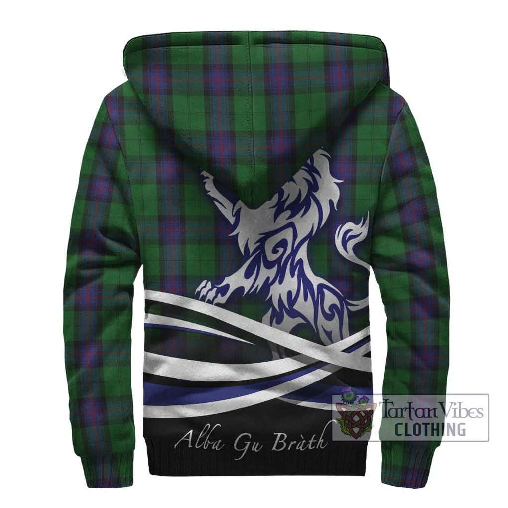 Armstrong Tartan Sherpa Hoodie with Alba Gu Brath Regal Lion Emblem - Tartanvibesclothing Shop