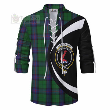 Armstrong Tartan Ghillie Kilt Shirt with Family Crest Circle Style