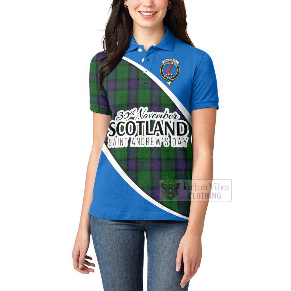 Tartan Vibes Clothing Armstrong Family Crest Tartan Women's Polo Shirt Celebrate Saint Andrew's Day in Style