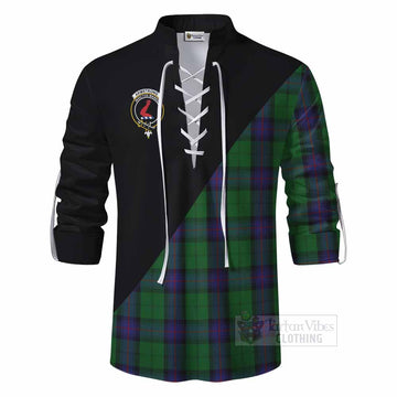 Armstrong Tartan Ghillie Kilt Shirt with Family Crest and Military Logo Style