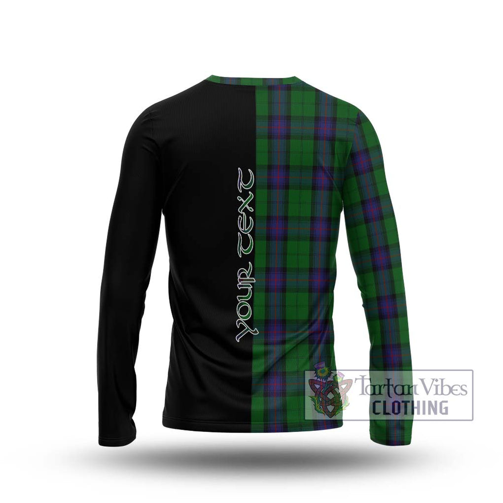 Armstrong Tartan Long Sleeve T-Shirt with Family Crest and Half Of Me Style - Tartanvibesclothing Shop