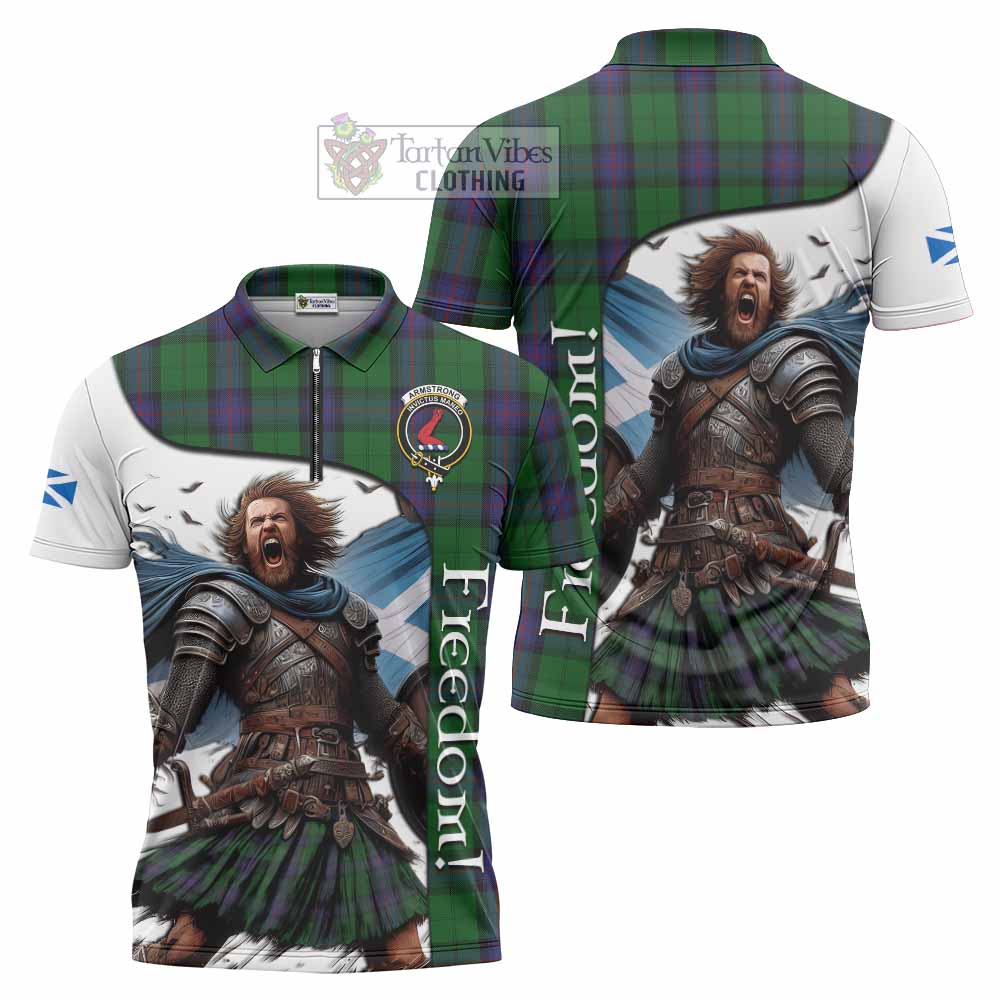 Tartan Vibes Clothing Armstrong Crest Tartan Zipper Polo Shirt Inspired by the Freedom of Scottish Warrior