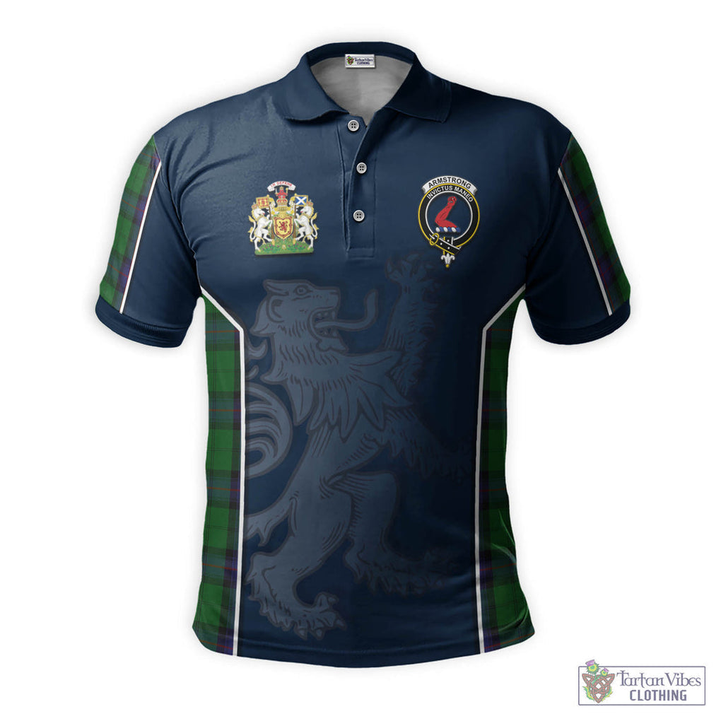 Tartan Vibes Clothing Armstrong Tartan Men's Polo Shirt with Family Crest and Lion Rampant Vibes Sport Style