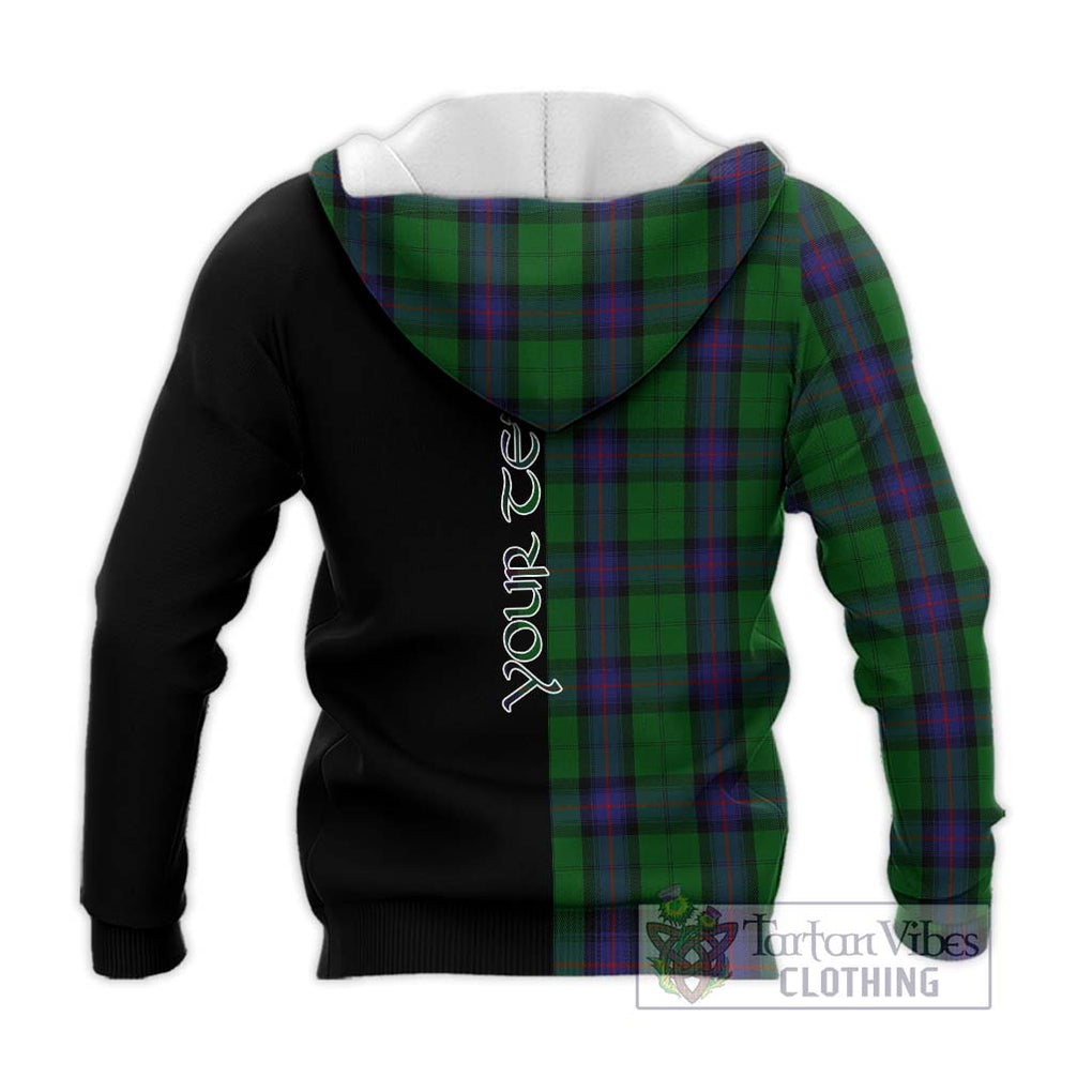 Armstrong Tartan Knitted Hoodie with Family Crest and Half Of Me Style - Tartanvibesclothing Shop