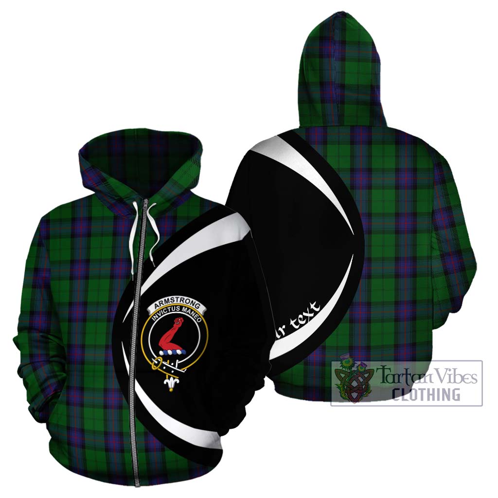 Tartan Vibes Clothing Armstrong Tartan Hoodie with Family Crest Circle Style