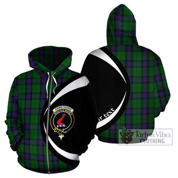 Armstrong Tartan Hoodie with Family Crest Circle Style