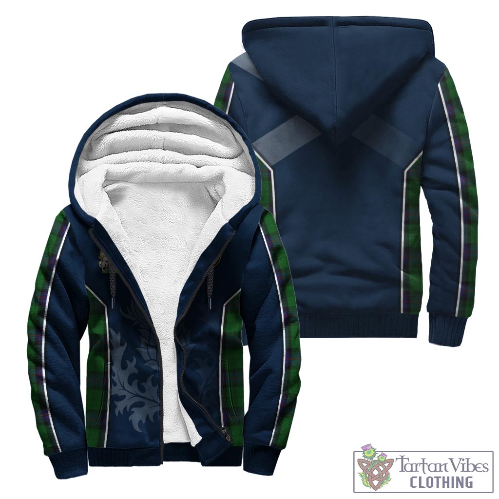 Tartan Vibes Clothing Armstrong Tartan Sherpa Hoodie with Family Crest and Scottish Thistle Vibes Sport Style