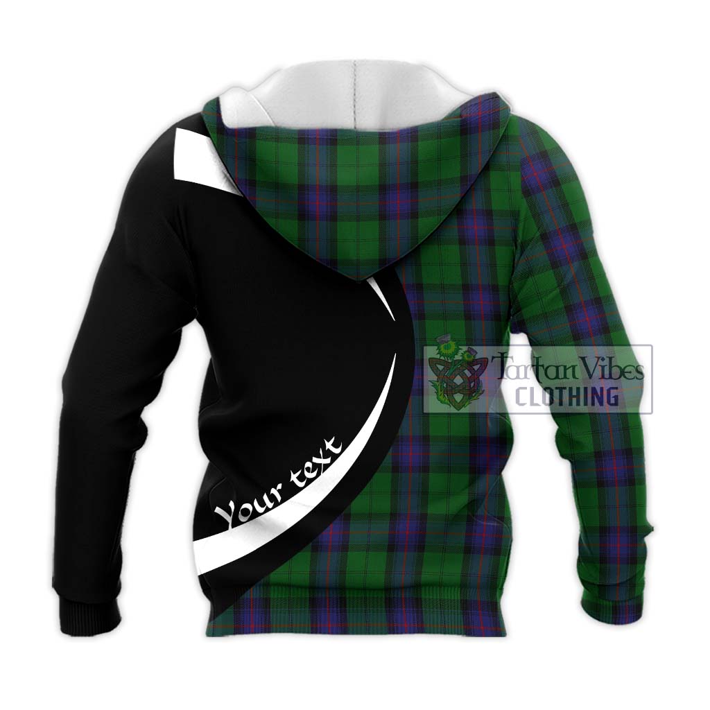 Armstrong Tartan Knitted Hoodie with Family Crest Circle Style - Tartan Vibes Clothing