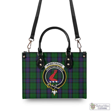 Armstrong Tartan Luxury Leather Handbags with Family Crest - Tartan Vibes Clothing