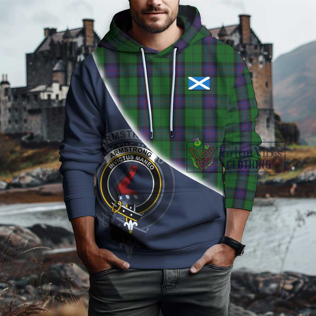 Armstrong Tartan Hoodie with Personalised National Flag and Family Crest Half Style - Tartanvibesclothing Shop