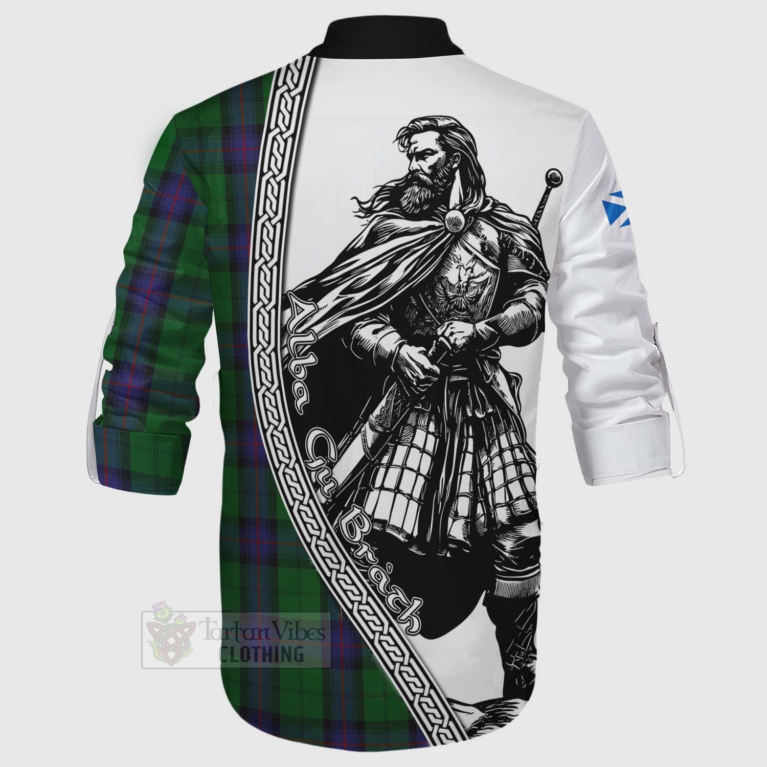 Tartan Vibes Clothing Armstrong Tartan Clan Crest Ghillie Kilt Shirt with Highlander Warrior Celtic Style