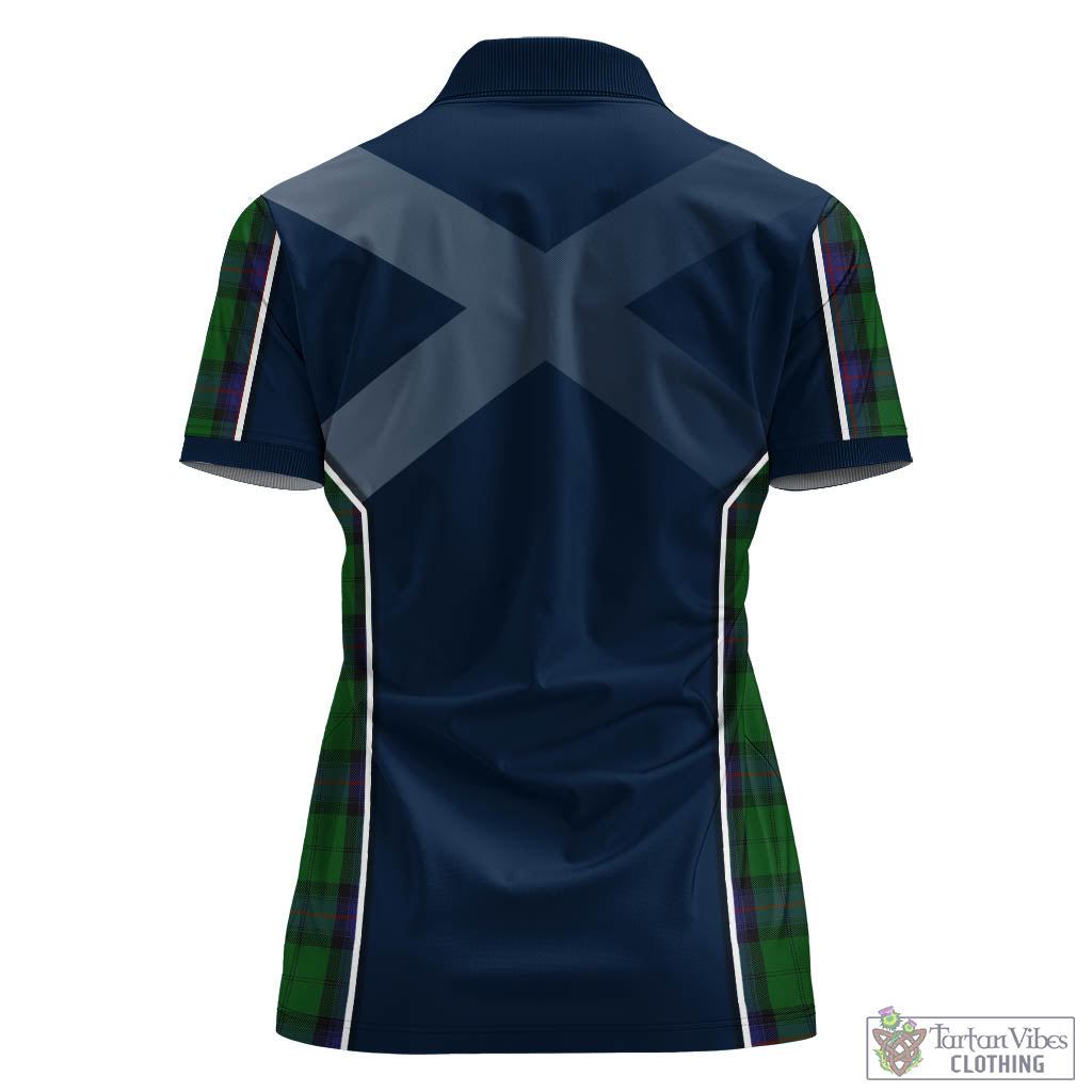 Tartan Vibes Clothing Armstrong Tartan Women's Polo Shirt with Family Crest and Scottish Thistle Vibes Sport Style