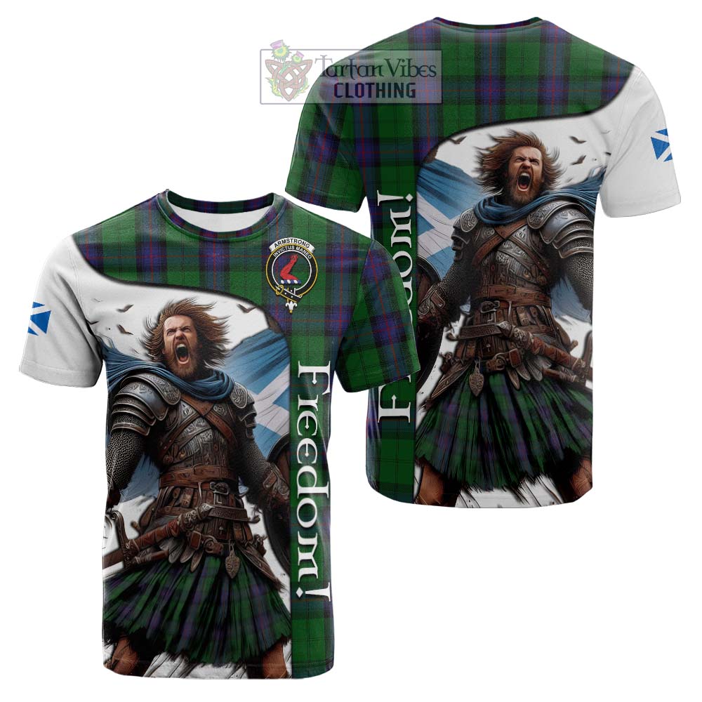 Tartan Vibes Clothing Armstrong Crest Tartan Cotton T-shirt Inspired by the Freedom of Scottish Warrior