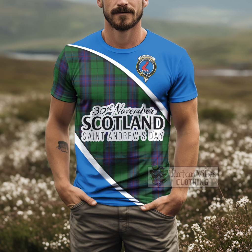 Tartan Vibes Clothing Armstrong Family Crest Tartan T-Shirt Celebrate Saint Andrew's Day in Style