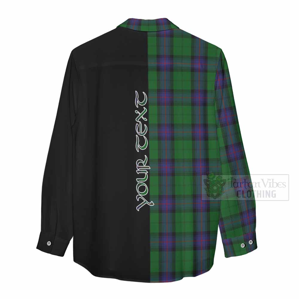 Tartan Vibes Clothing Armstrong Tartan Women's Casual Shirt with Family Crest and Half Of Me Style