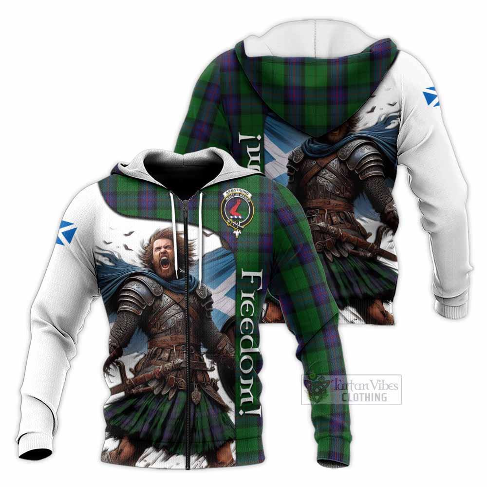 Tartan Vibes Clothing Armstrong Crest Tartan Knitted Hoodie Inspired by the Freedom of Scottish Warrior