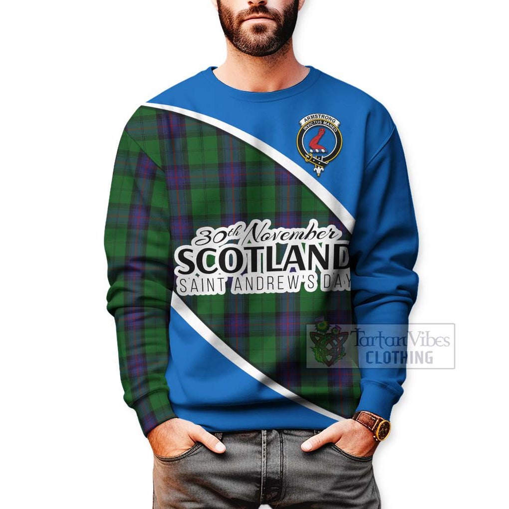 Tartan Vibes Clothing Armstrong Family Crest Tartan Sweatshirt Celebrate Saint Andrew's Day in Style