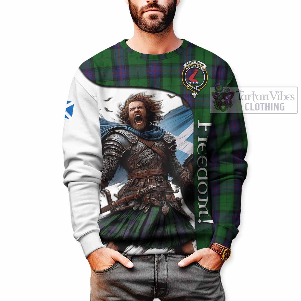 Tartan Vibes Clothing Armstrong Crest Tartan Sweatshirt Inspired by the Freedom of Scottish Warrior