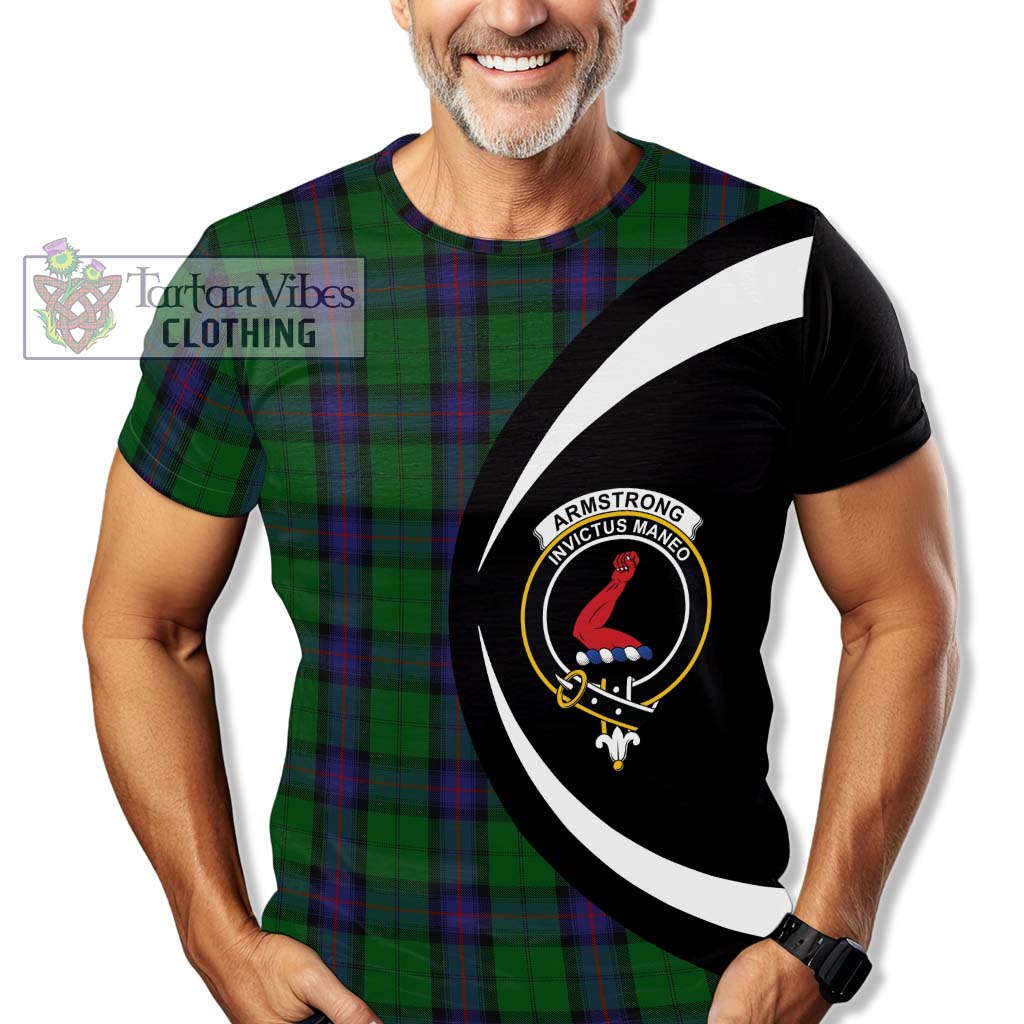 Tartan Vibes Clothing Armstrong Tartan T-Shirt with Family Crest Circle Style