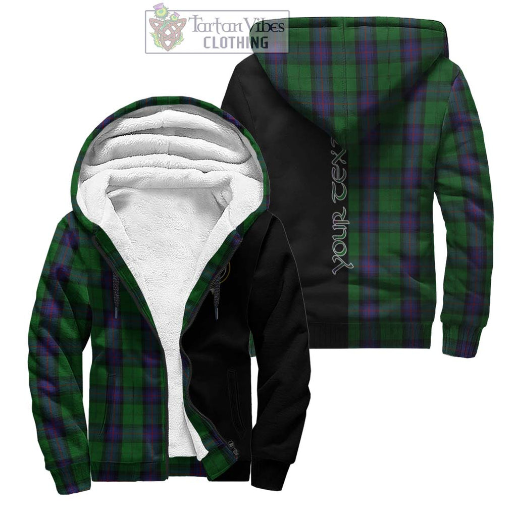 Armstrong Tartan Sherpa Hoodie with Family Crest and Half Of Me Style Unisex - Tartanvibesclothing Shop