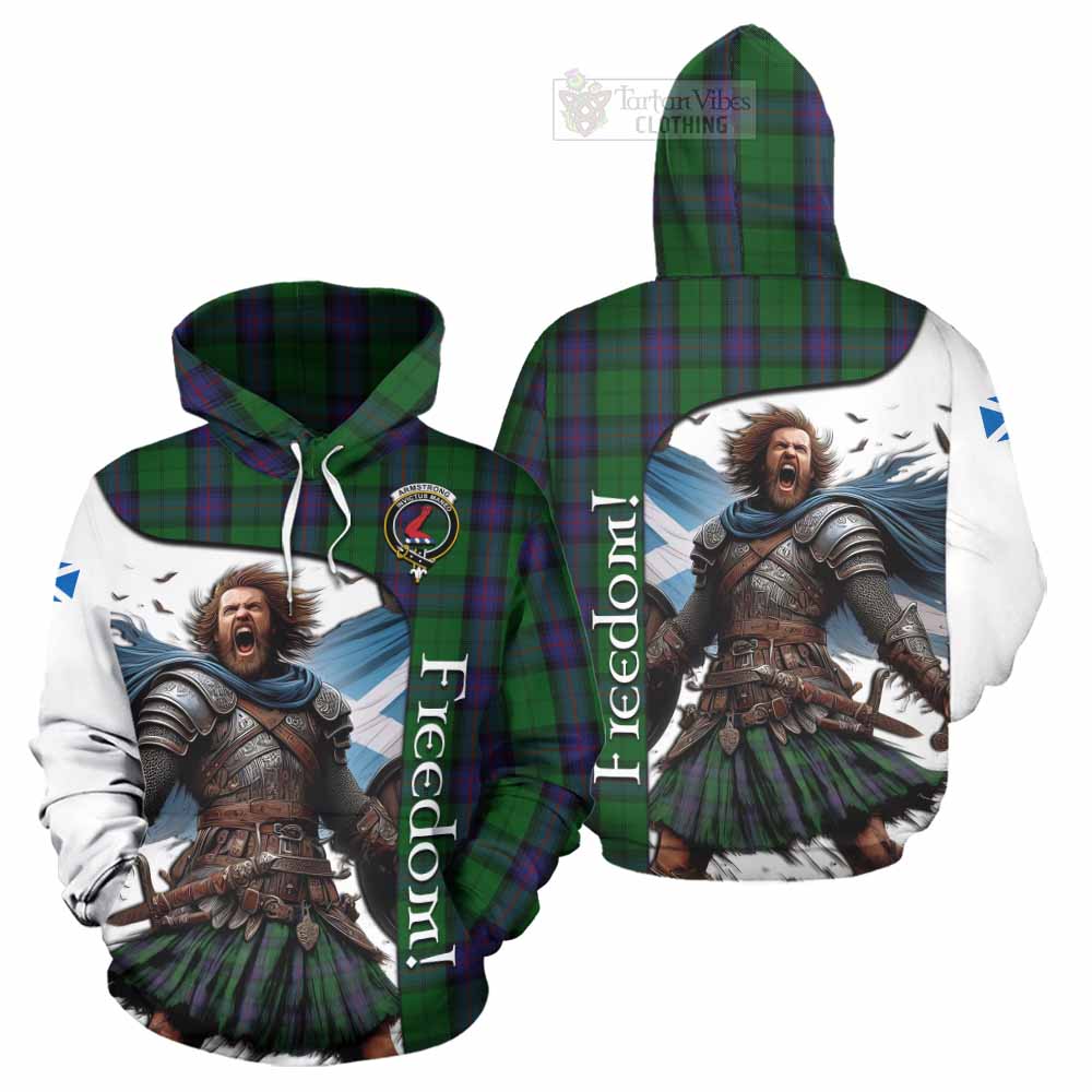 Tartan Vibes Clothing Armstrong Crest Tartan Hoodie Inspired by the Freedom of Scottish Warrior