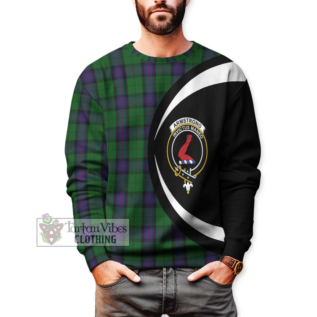 Armstrong Tartan Sweatshirt with Family Crest Circle Style - Tartan Vibes Clothing