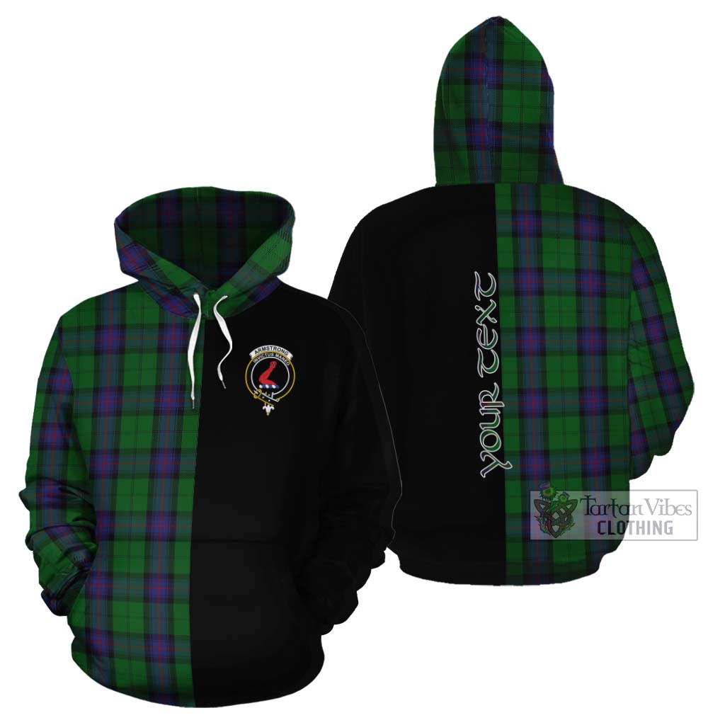 Tartan Vibes Clothing Armstrong Tartan Cotton Hoodie with Family Crest and Half Of Me Style