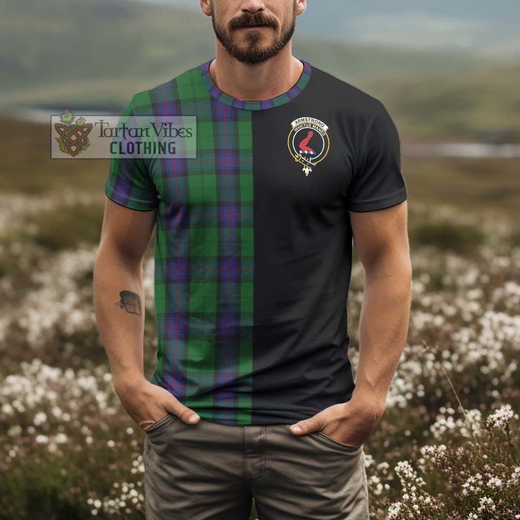 Armstrong Tartan T-Shirt with Family Crest and Half Of Me Style - Tartanvibesclothing Shop