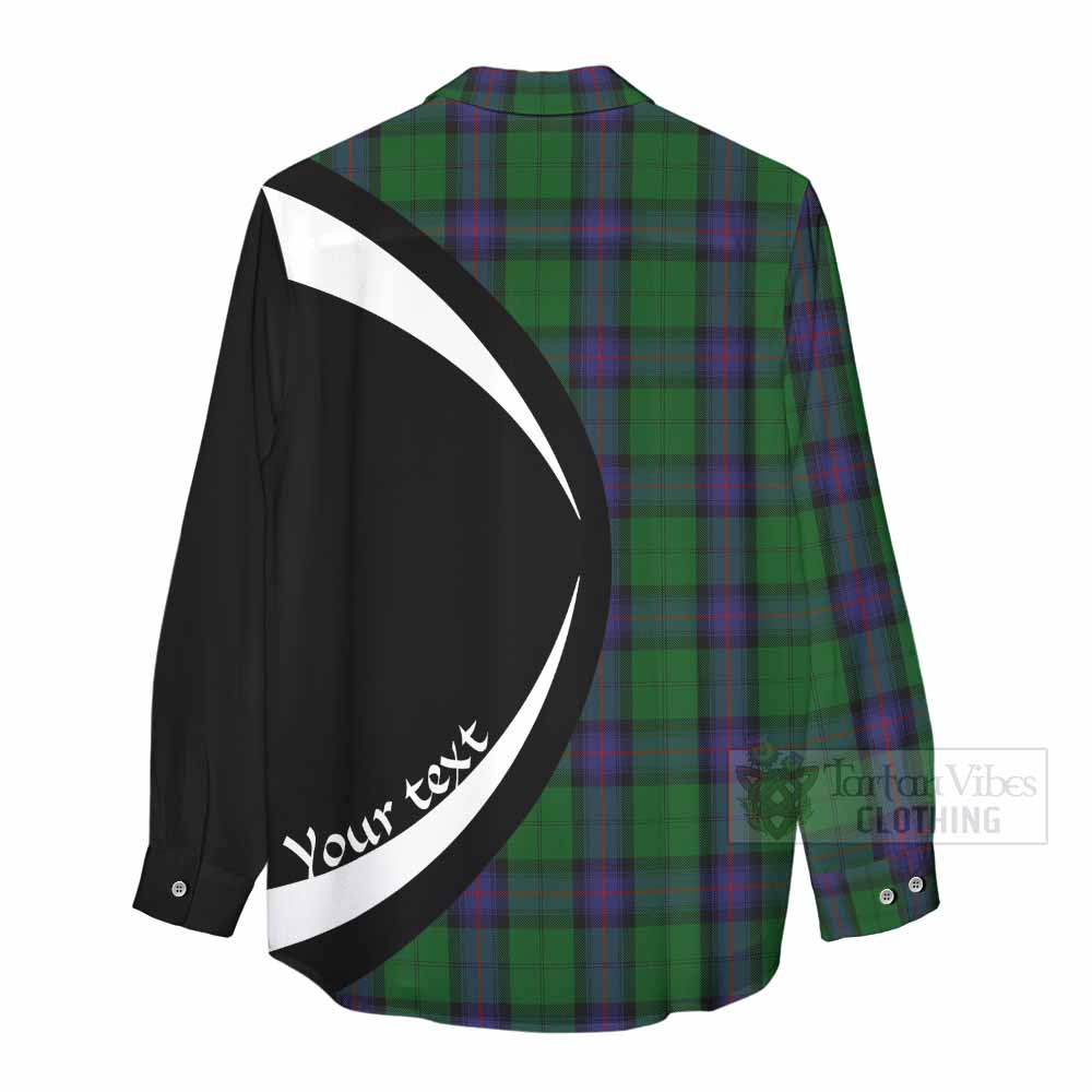 Tartan Vibes Clothing Armstrong Tartan Women's Casual Shirt with Family Crest Circle Style