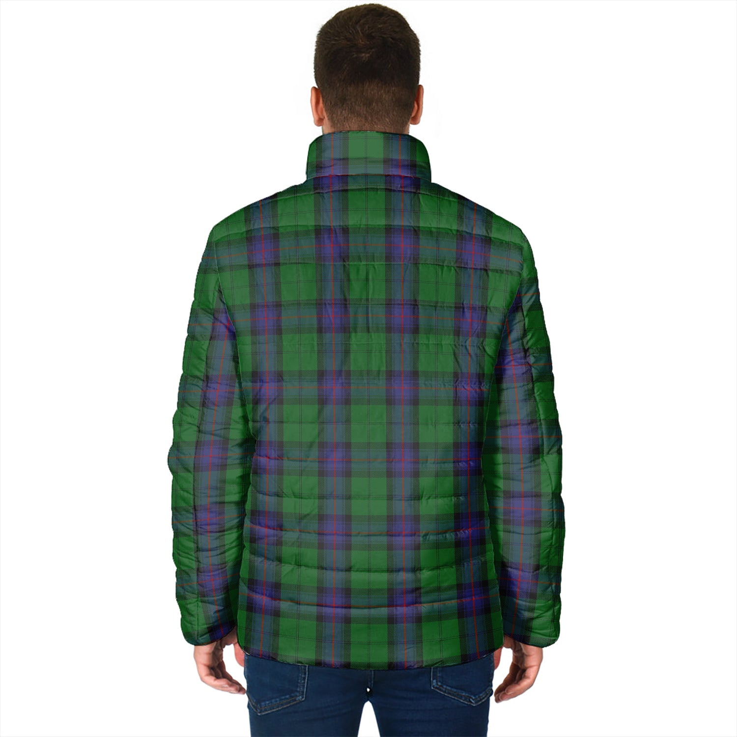 Armstrong Tartan Padded Jacket with Family Crest - Tartan Vibes Clothing