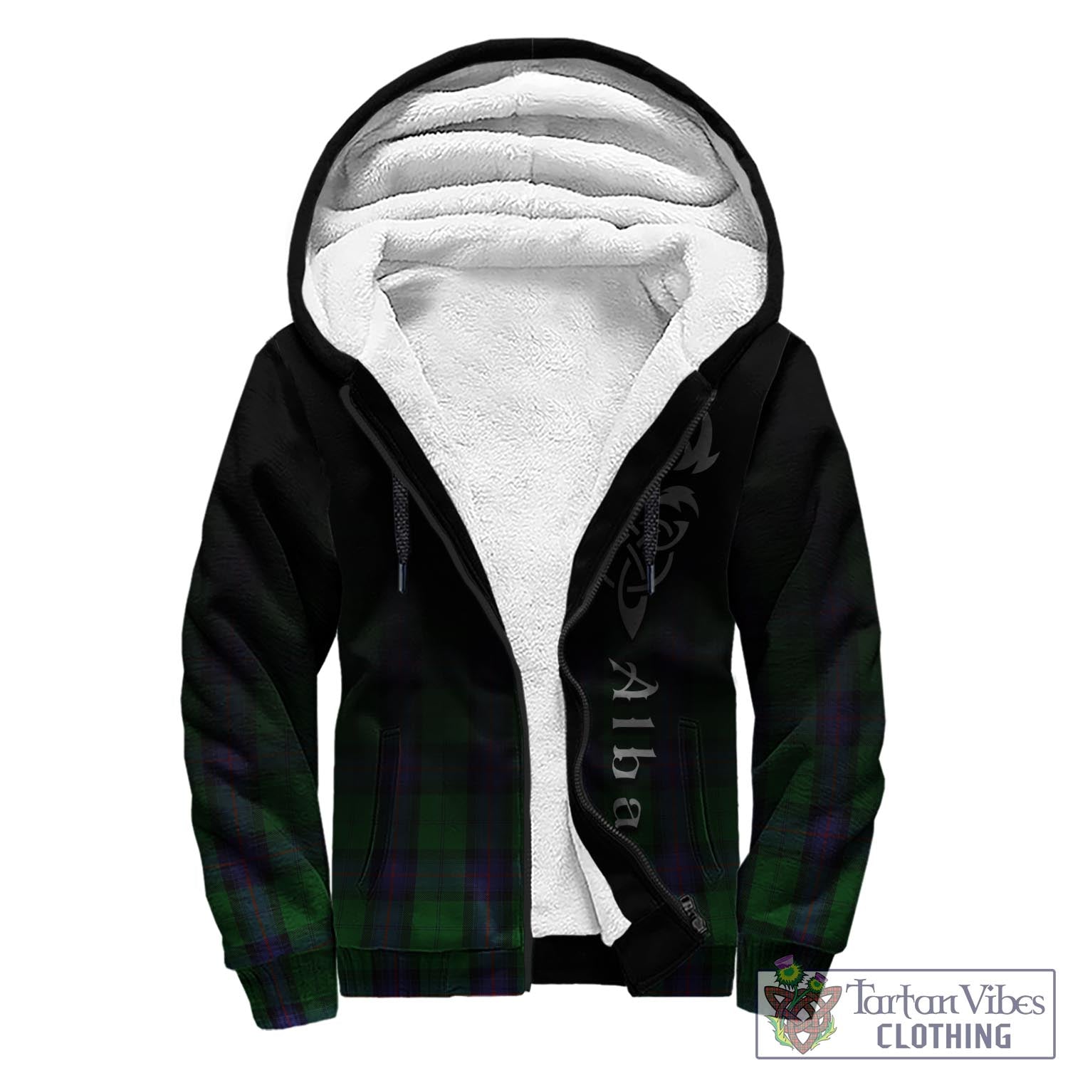 Tartan Vibes Clothing Armstrong Tartan Sherpa Hoodie Featuring Alba Gu Brath Family Crest Celtic Inspired