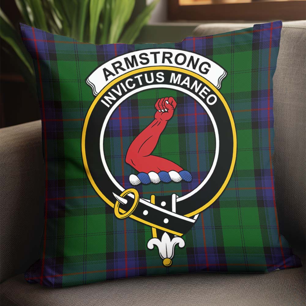 Armstrong Tartan Pillow Cover with Family Crest - Tartanvibesclothing