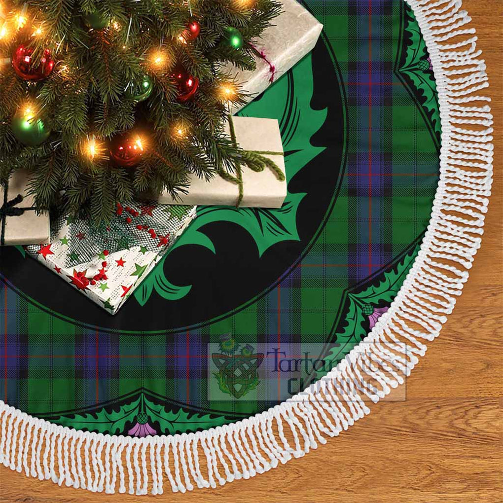 Tartan Vibes Clothing Armstrong Tartan Christmas Tree Skirt Scottish Thistle Style