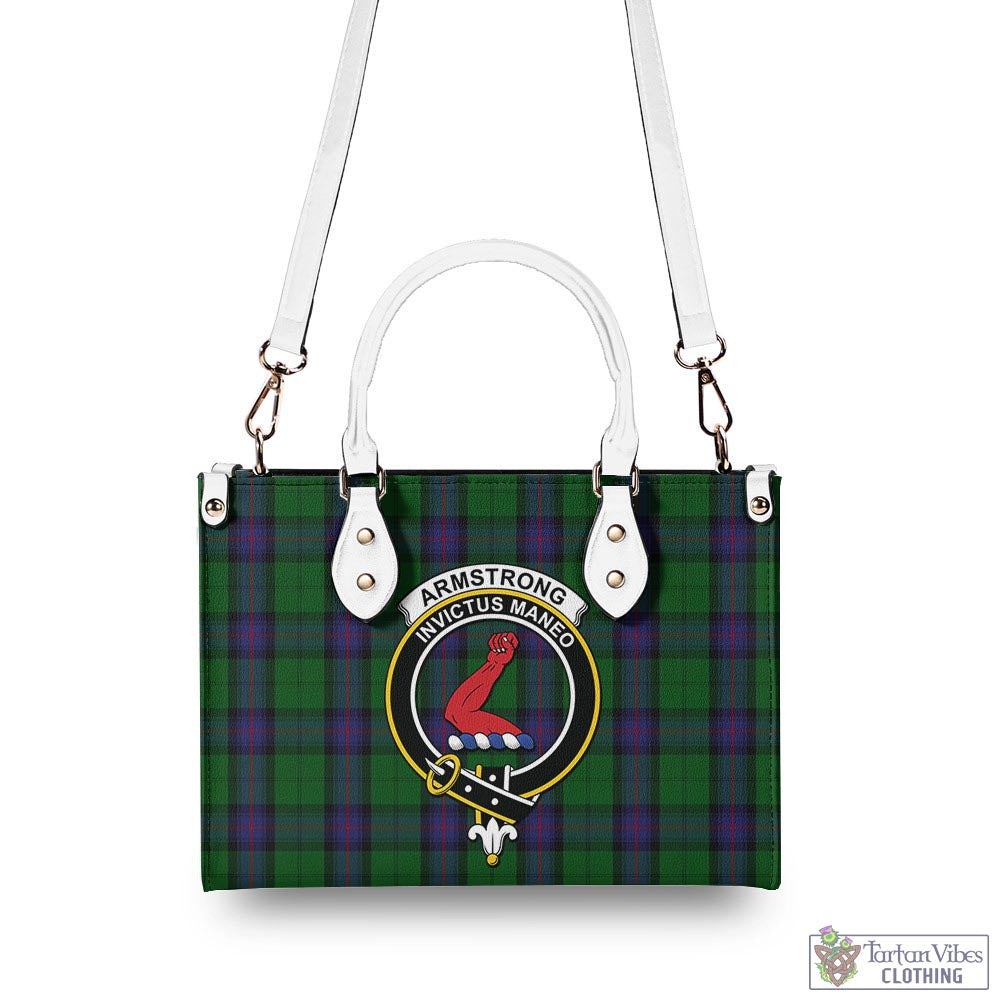 Tartan Vibes Clothing Armstrong Tartan Luxury Leather Handbags with Family Crest