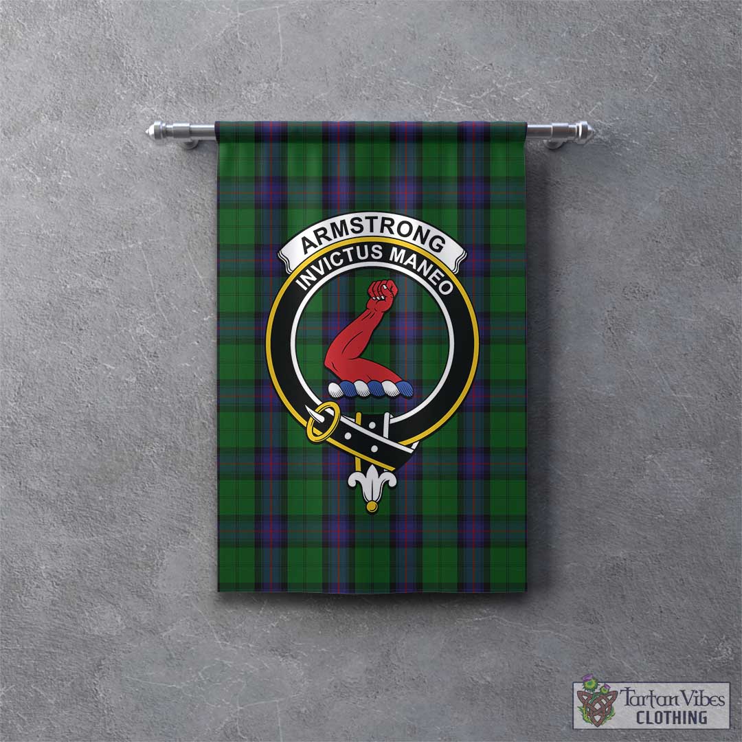 Tartan Vibes Clothing Armstrong Tartan Gonfalon, Tartan Banner with Family Crest