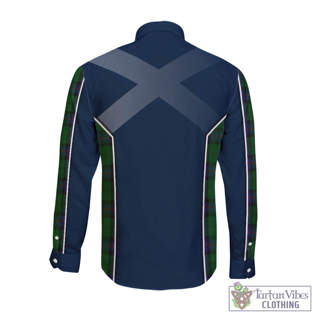 Tartan Vibes Clothing Armstrong Tartan Long Sleeve Button Up Shirt with Family Crest and Scottish Thistle Vibes Sport Style