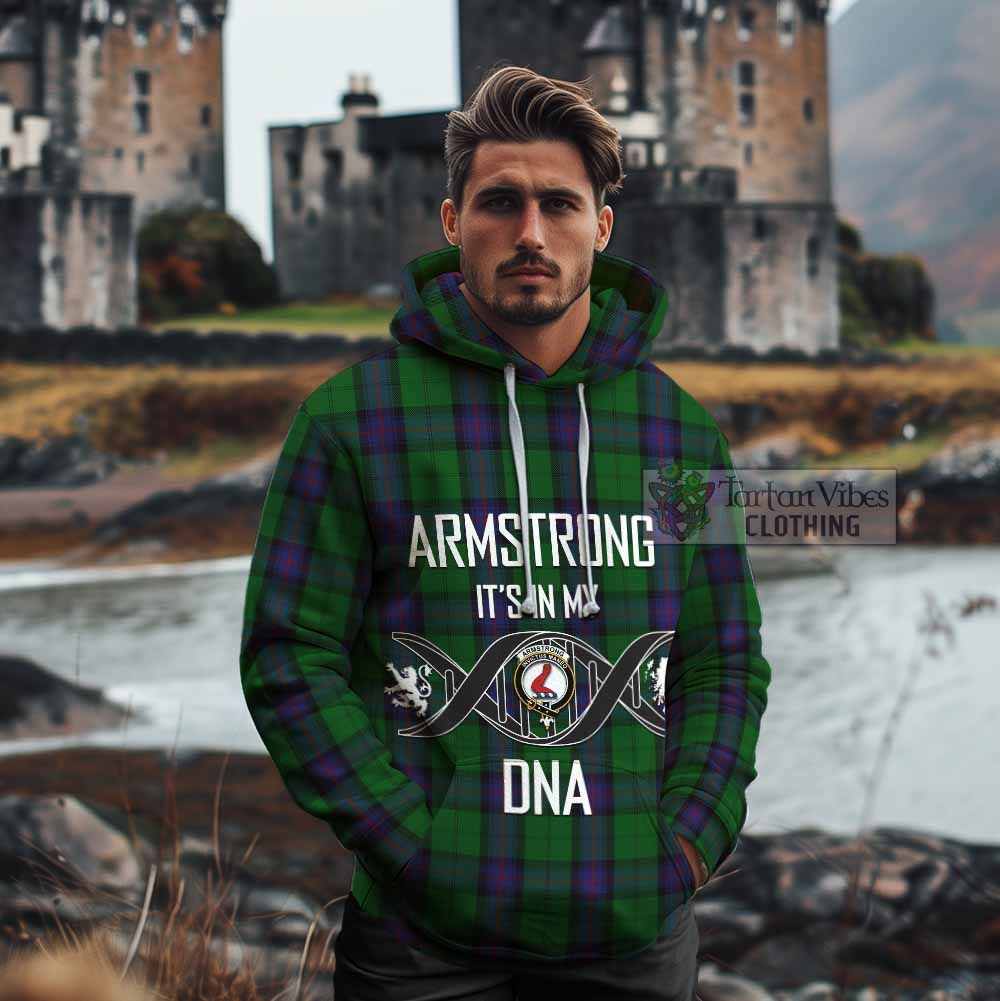 Tartan Vibes Clothing Armstrong Tartan Cotton Hoodie with Family Crest DNA In Me Style