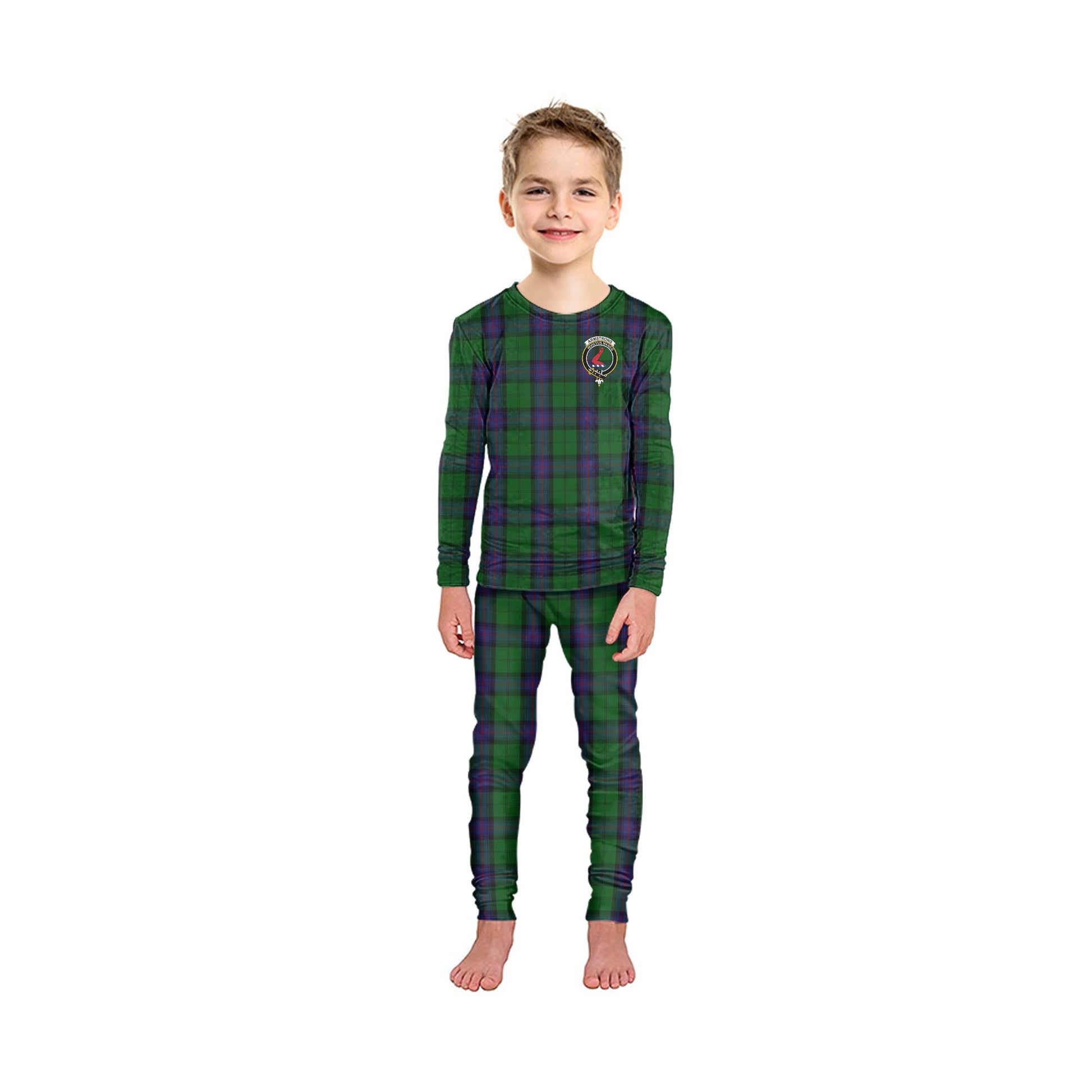 Armstrong Tartan Pajamas Family Set with Family Crest - Tartan Vibes Clothing