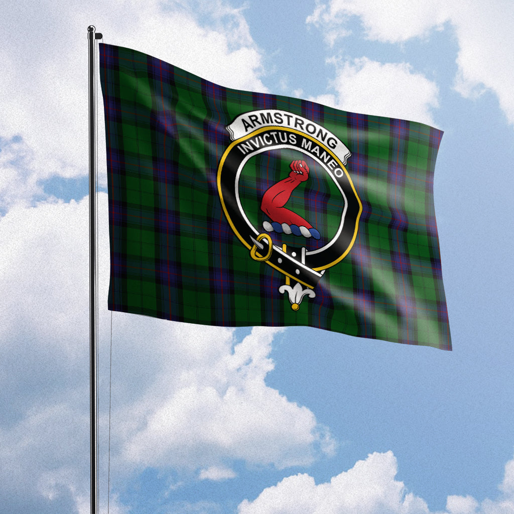 Armstrong Tartan Flag with Family Crest House Flag (Horizontal) - Tartan Vibes Clothing