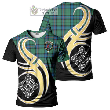 Armstrong Ancient Tartan T-Shirt with Family Crest and Celtic Symbol Style